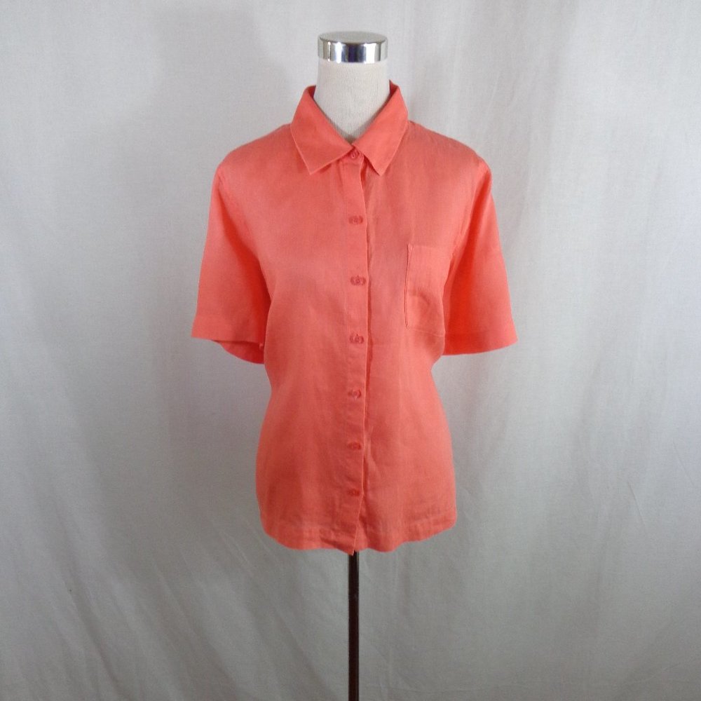 COLDWATER CREEK WOMEN'S SHIRT SZ L 100% LINEN
